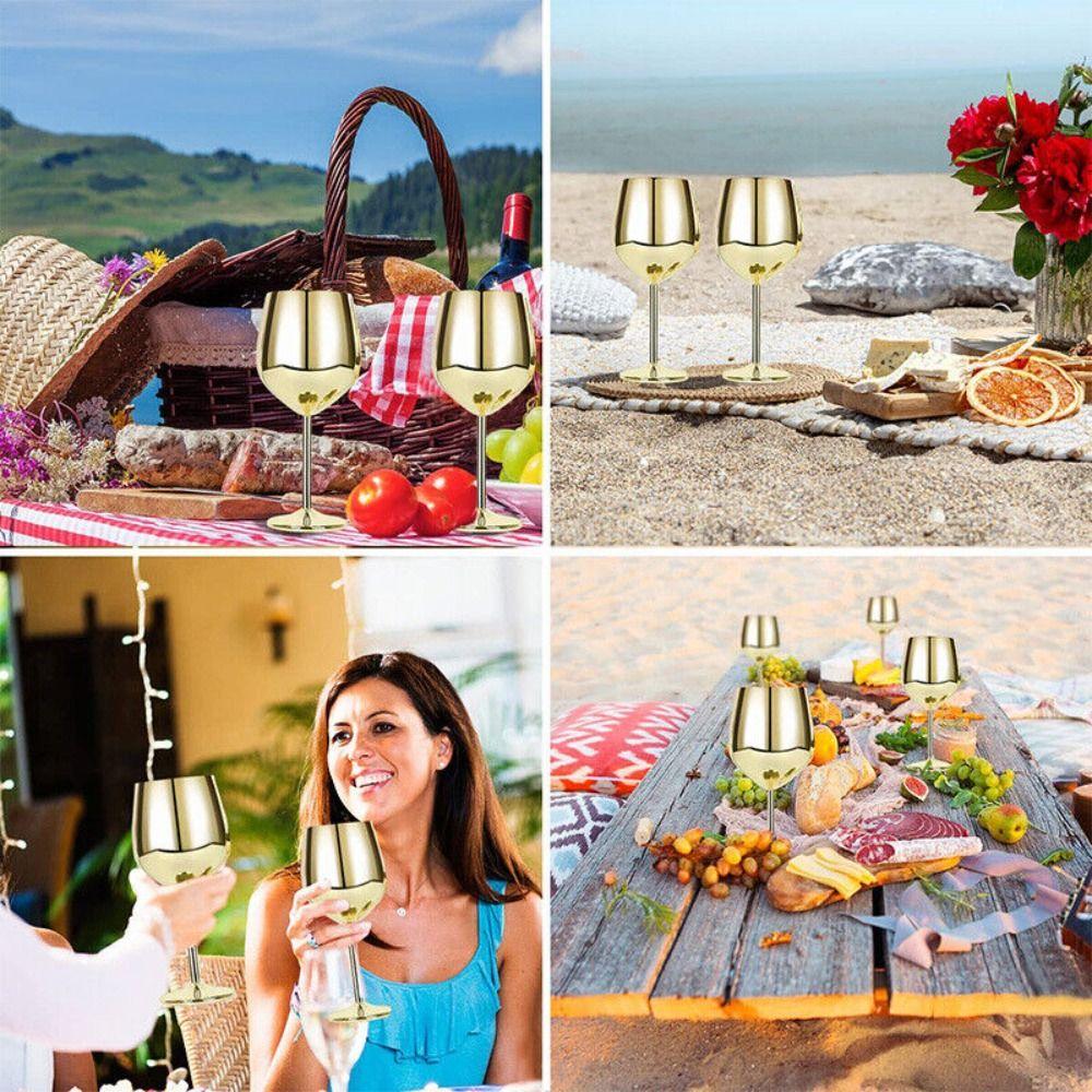 Metal Champagne Cup Stainless Steel Red Wine Goblet European Style Bar Cocktail Cup