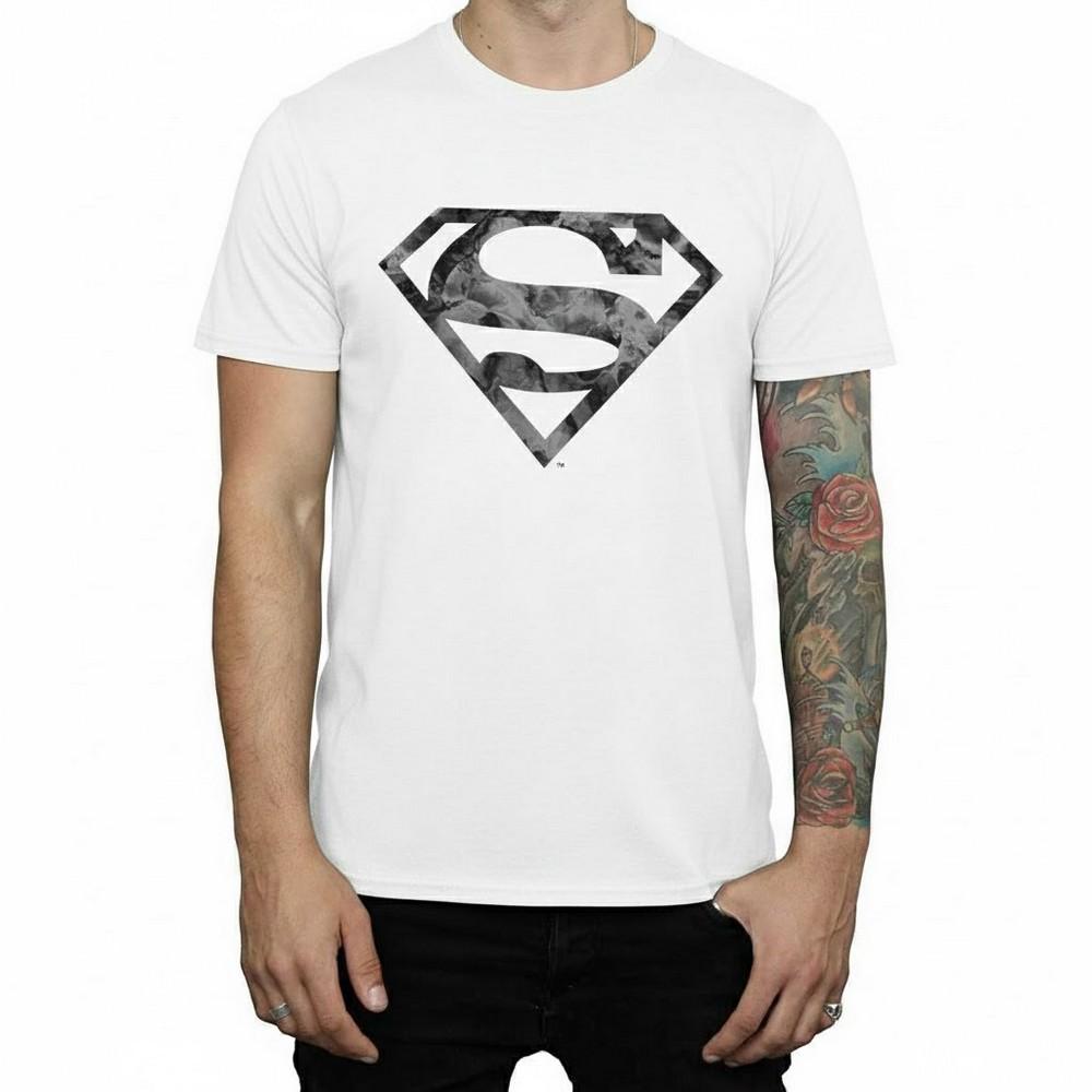 Superman Mens Marble Cotton Logo T-Shirt