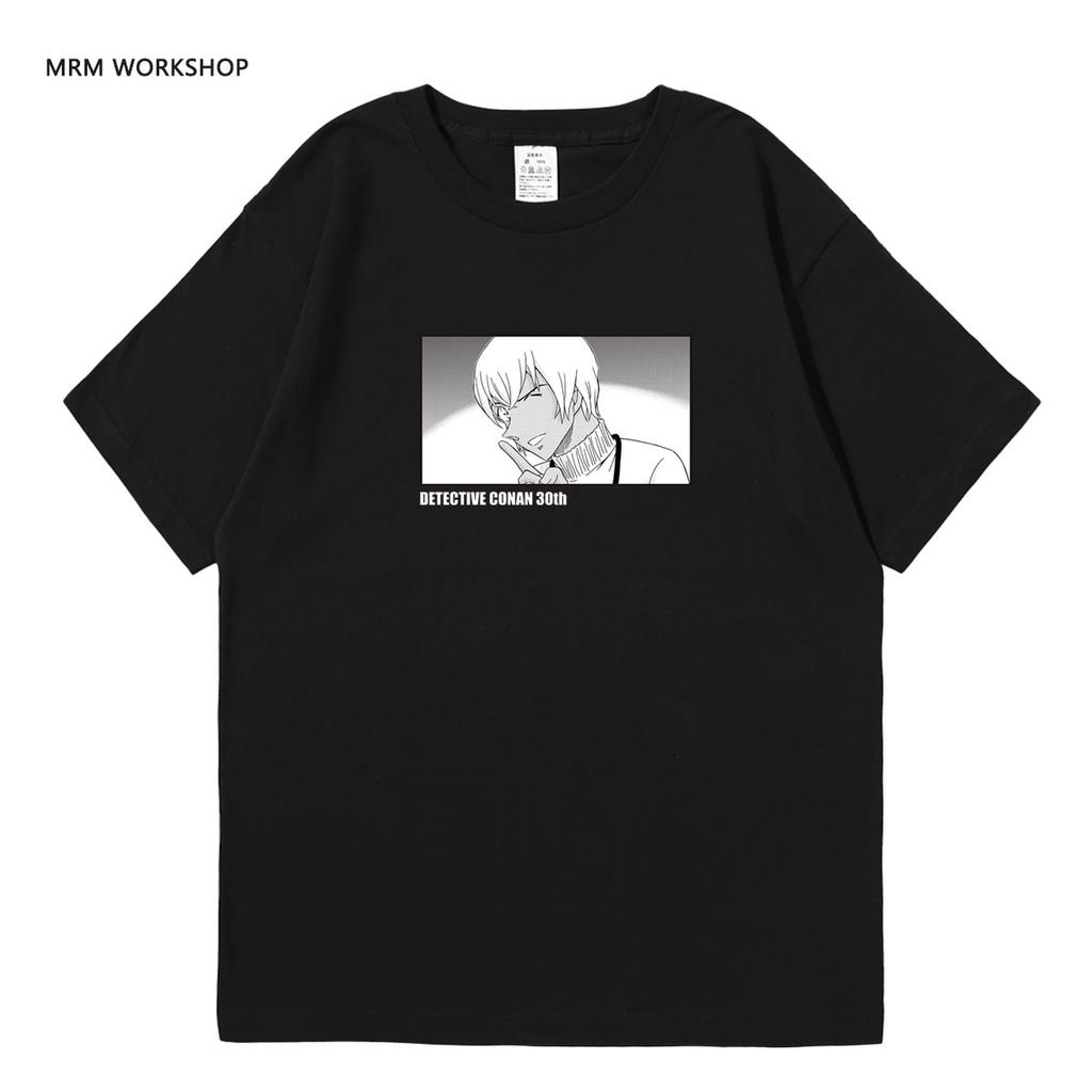 Detektyw Conan Anime Periferyjne Ubrania Krótki Rękaw Kudo Shinichi Amuro Przez Potwór Złodziej Kidd T-Shirt Męski i Damski