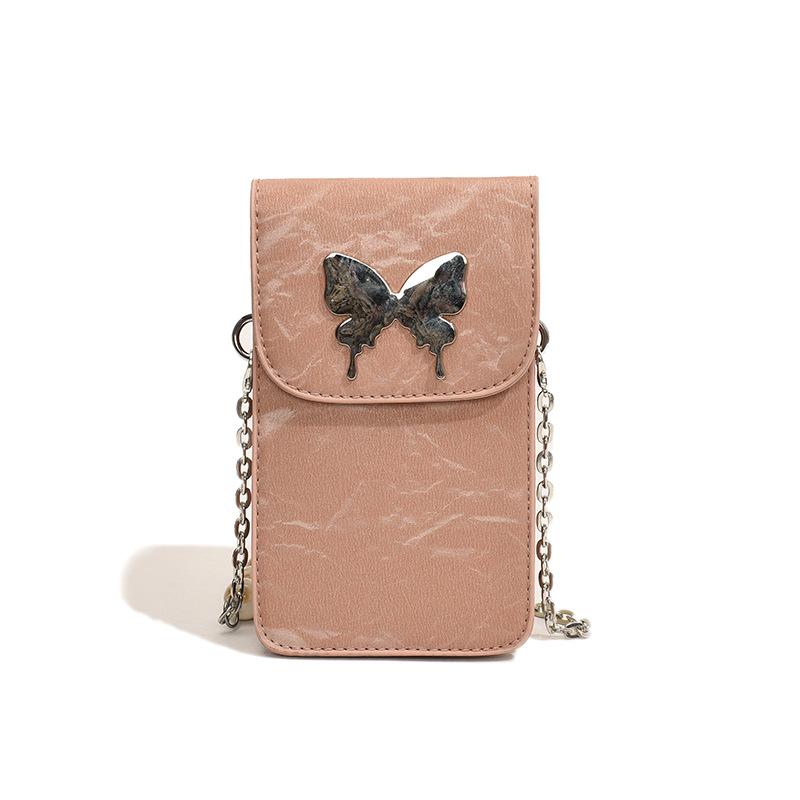 

Премиальный сенс Xiaoxiangfeng мини-сумка для мобильного телефона 2025 весна новинка жемчужная цепочка сумка-мессенджер маленькая квадратная сумка розовый