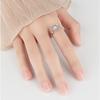Anti Stress Spinner Ring For Women Adjustable Copper Jewelry With Floral Zircon Accents Anxiety Relief Gift