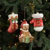 Christmas Ornaments Textured Bear Decorations Cute Playful Santa Hat Glove Sock Designs Versatile Xmas Tree Home Decor Accents