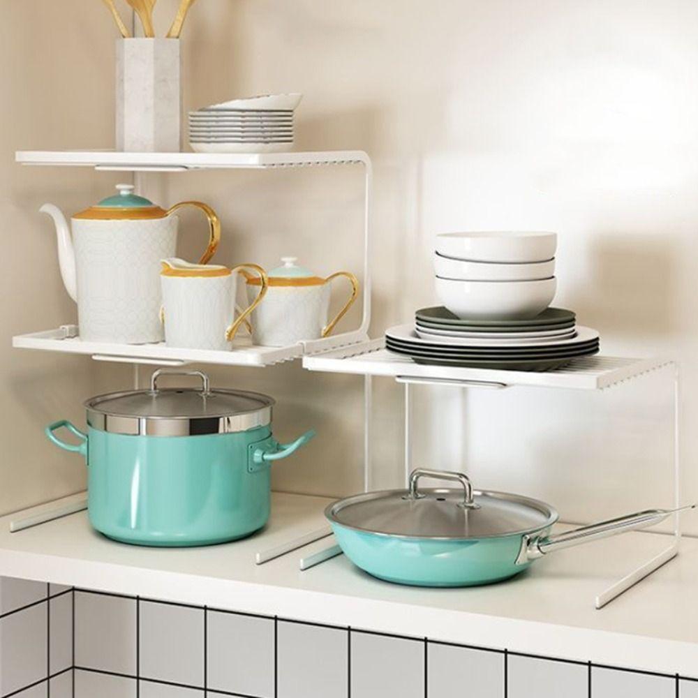 Metal Multilayer Shelf Display Shelf Space Saving Kitchen Table Shelf Multifunctional Countertop Storage Rack Kitchen Storage