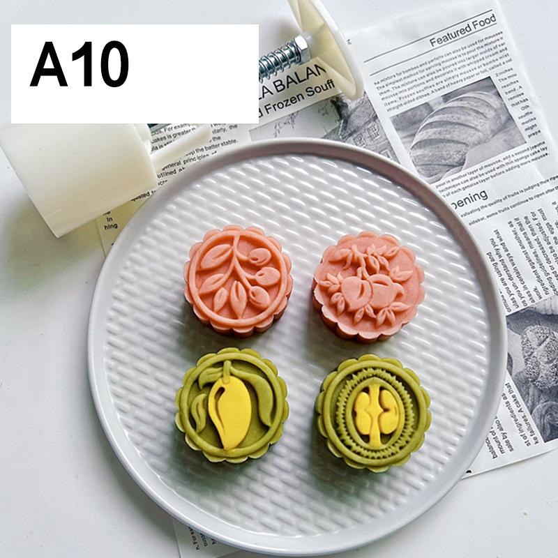 Mooncake Mold Flower Shape Mid-Autumn Festival Mold Plungers Pastry Fondant Decoration Tools