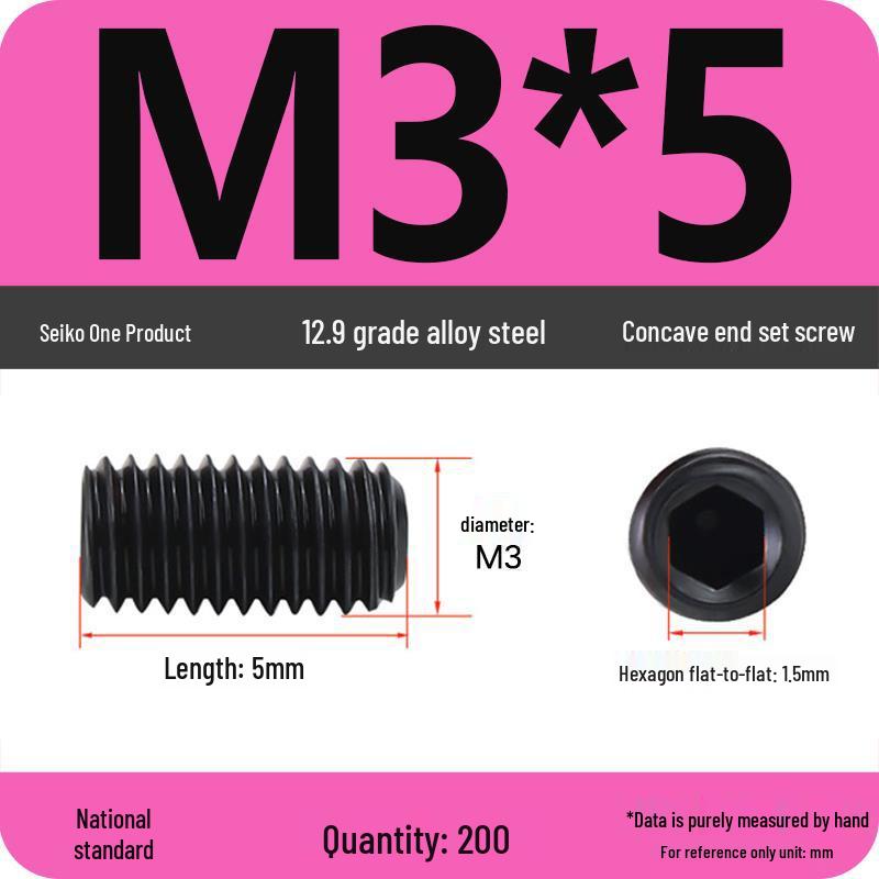 12.9 Grade Hex Socket Set Screw Grub Screw (M3-M12)