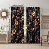 2 Pcs   Versatile Polyester Transparent Curtains for Home Decoration Dark Series Bird and Flower for Use In Bedrooms and Living