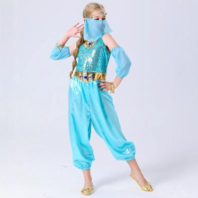 New Halloween Children Princess Jasmine Search Banner Magic Lamp Performance Clothes Full Dance Clothes