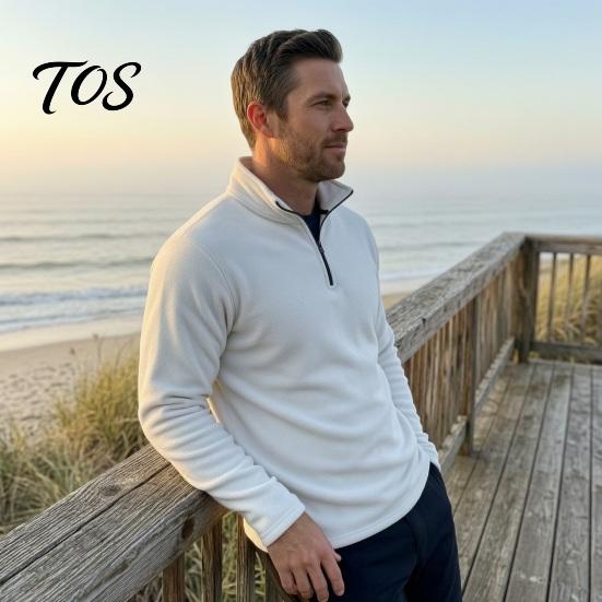 Winter Warm Clothing Men Quarter-Zip Sweatshirt, Long Sleeve Mock Neck Pullover Top, Solid Casual Color Tops Sweatshirt for Golf Office Street