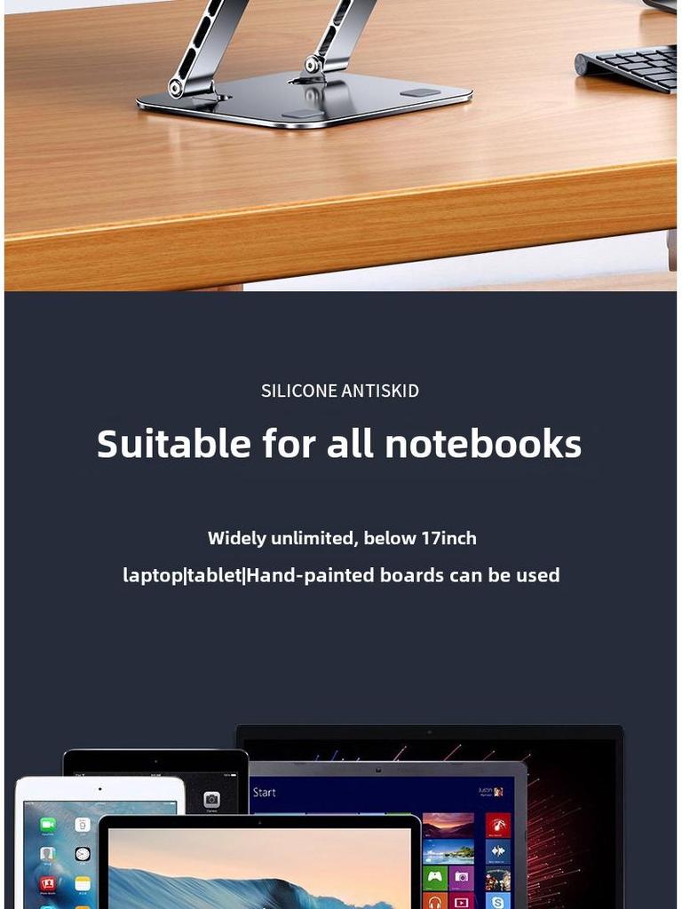 515 Adjustable Aluminum Laptop Stand with Heat Dissipation and Rotating Feature