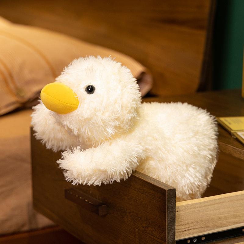 45-75cm Cute Cartoon Yellow Duck Plush Toy Kawaii Party Pose Stuffed Animal Soothing Pillow Handmade Birthday Gift for Kids