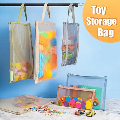 1/2/3PCS Home Storage Bag Book Storage Bag Children's Toy Building Block Zipper Storage Bag Mesh Organize and Store Pouch