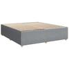 Box Spring Bed with Mattress Light Grey 200 x 200 cm Fabric