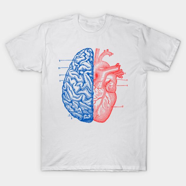 Unisex Fashion TShirt Heart And Brain Print TShirt Plus Size S-5XL T-Shirt 100%Cotton Tops O Neck Short Sleeve Tees