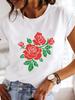 (Asian Size)  Clothing T Shirt sweet plant cute Fashion Tee Print Lady Women Casual Top Short Sleeve Female Graphic T-shirts