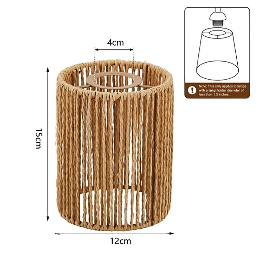 Weaving Design Woven Lampshade Vintage Style Light Fixture Cane Inspired Light Fixture Hanging Vintage Lampshade