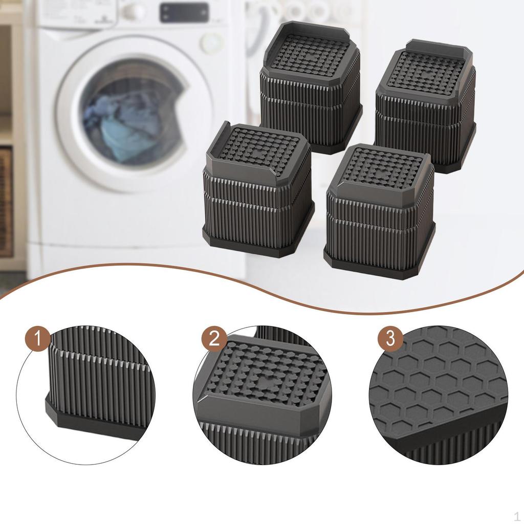 4 Pieces Bed Chair Leg Lift Multipurpose Shock Absorption Raisers Extenders for Washers