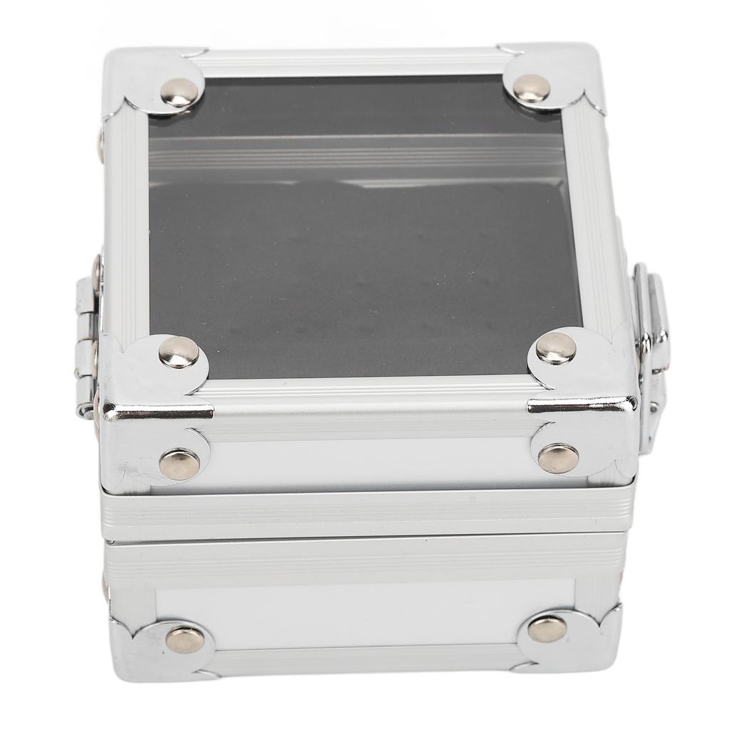 Nail Drill Bits Storage Box 25 Holes Transparent Clamshell Lock Design Dustproof Nail Drill Bits Desktop Container