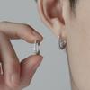 925 Silver Rhinestone Hoop Earrings for Women Exquisite Round Circle Earrings Minimalism Daily Wearing Fashion Jewelry