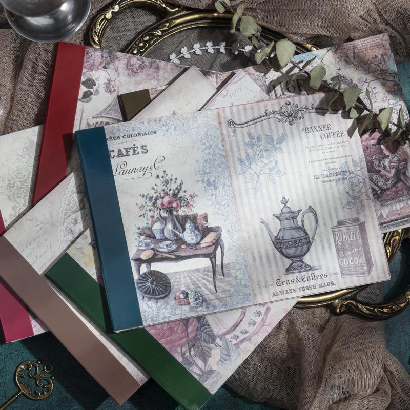 30pcs Vintage Large size Decorative paper Diy Diary Album Scrapbooking Background paper handmade Craft Supplies Collage material