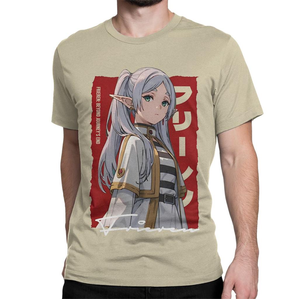Anime Beyond Journeys End Japanese T Shirt for Men Women Cotton  TShirt Round Neck Sousou No Frieren Tees Clothes Plus Size