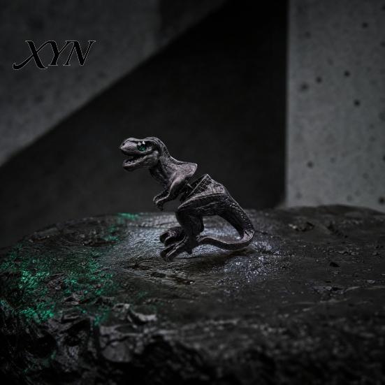 Non-fading Alloy Jewelry Piercing Earring, 3D Tyrannosaurus Rex Design Stud Earring Daily Wear Retro Distressed Dinosaur for Street Style Gift
