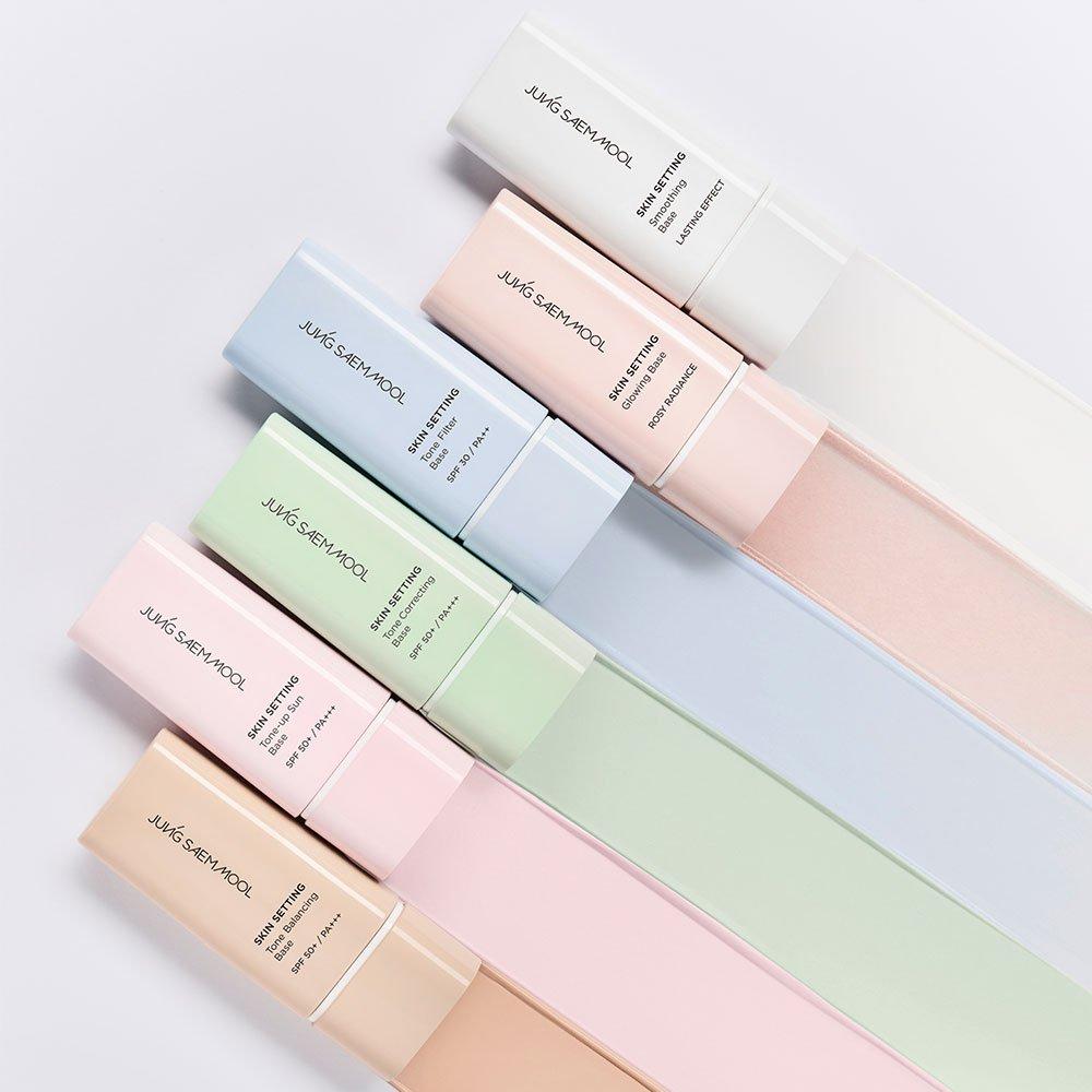 JUNG SAEM MOOL Skin Setting Tone Filter Base 40ML + Water Cream Light Mast x 3 sheets