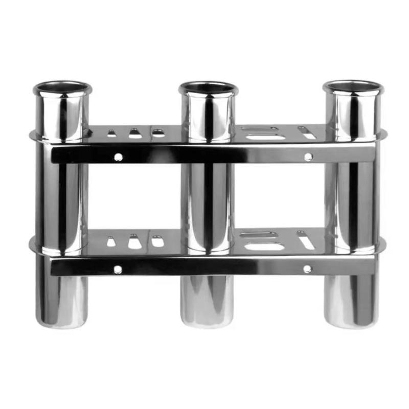

3 Tube Stainless Rod Rack for Boats Marine Fishing Poles Stand Metal Fishing Rod Holder Fishing Rod Mount for Yachts 1