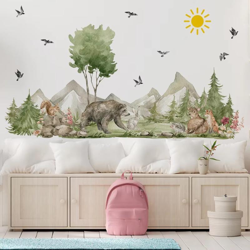New Wildlife Rainforest Sticker Bedroom Living Room Background Wall Decoration Wall Decal