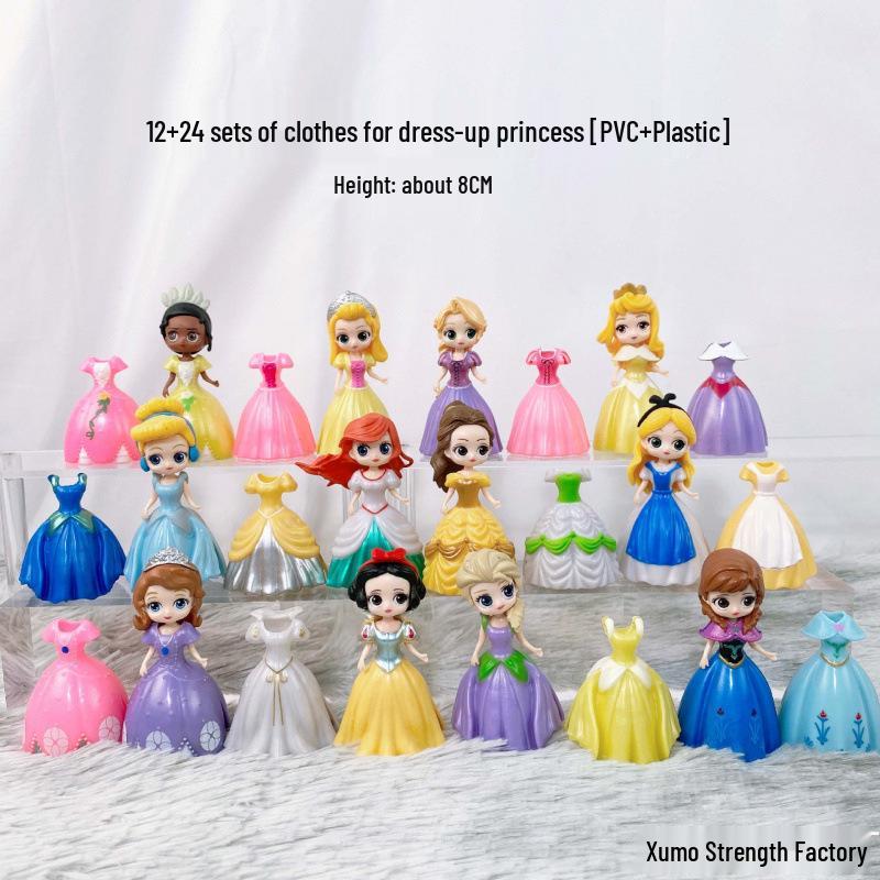 Princess Dress-Up Doll Set with Changeable Clothes, Frozen Theme, Perfect Birthday Gift for Little Girls