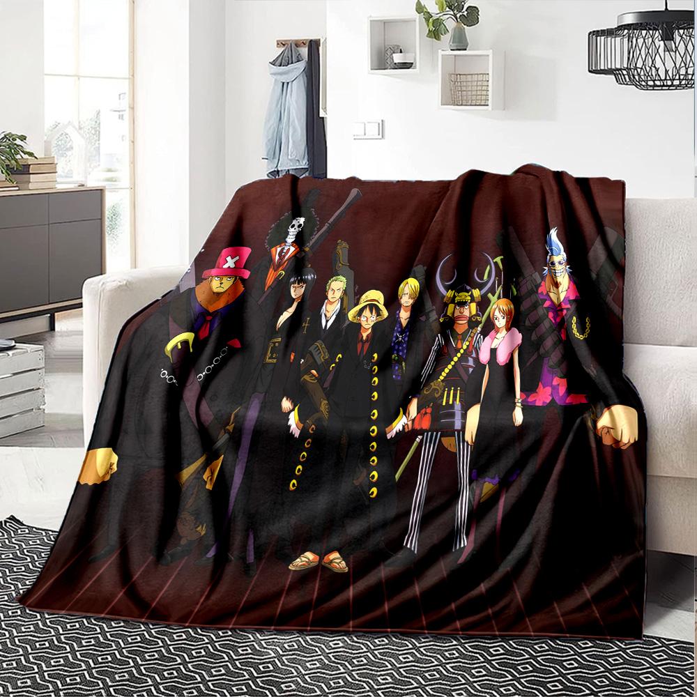 1pc One Piece Adventure flannel Blanket for Super Soft Cute Comfort Blanket for Travel Bedding Couch Sofa Blanket Y8254