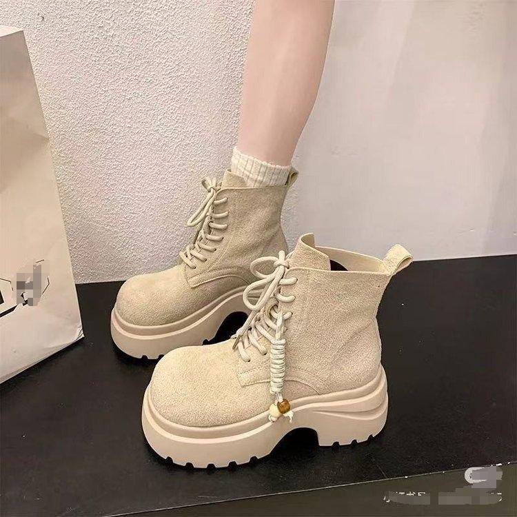 Martin Boots Damen 2025 Herbst neue kurze Stiefel Präriestiefel Western-Cowboystiefel kleine dicksohlige große gelbe Stiefel