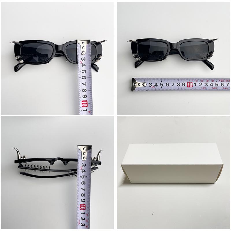 Punk Gothic Nieten Sonnenbrille Unisex Streetwear Mode Brillen