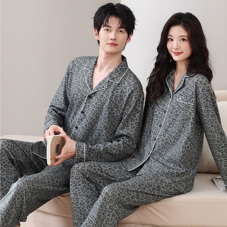 Pajamas Couple Outfit - Autumn Pure Cotton Long-Sleeved