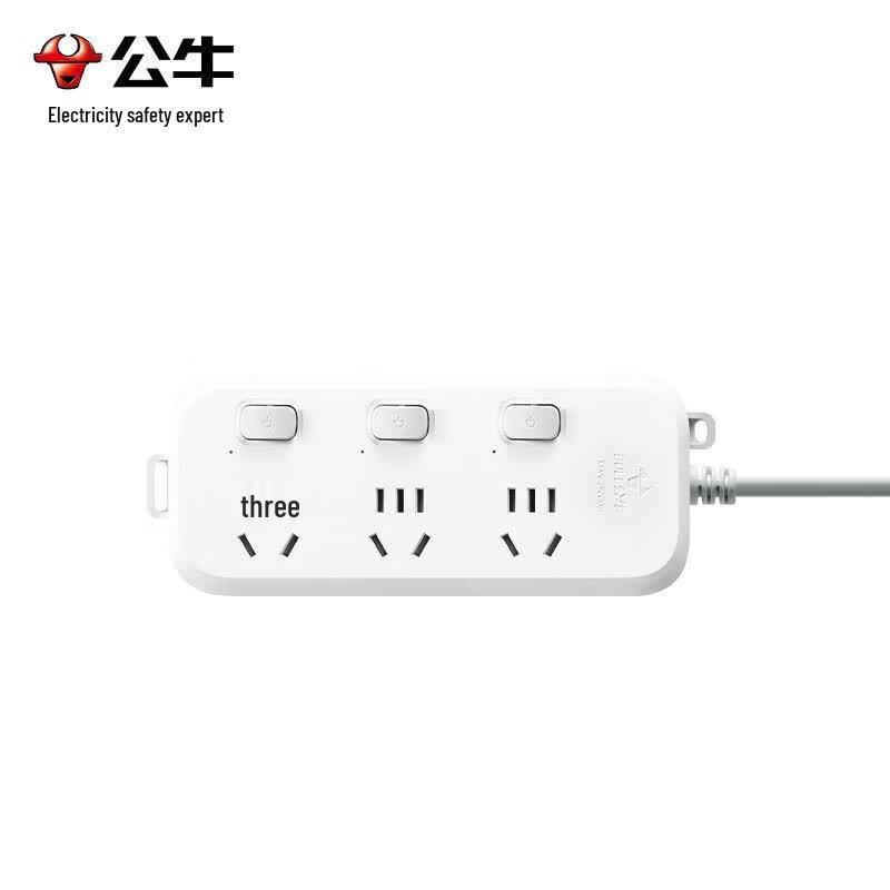 BULL B5 Series 3-Outlet Individually Switched Power Strip CN plug (adapter included)