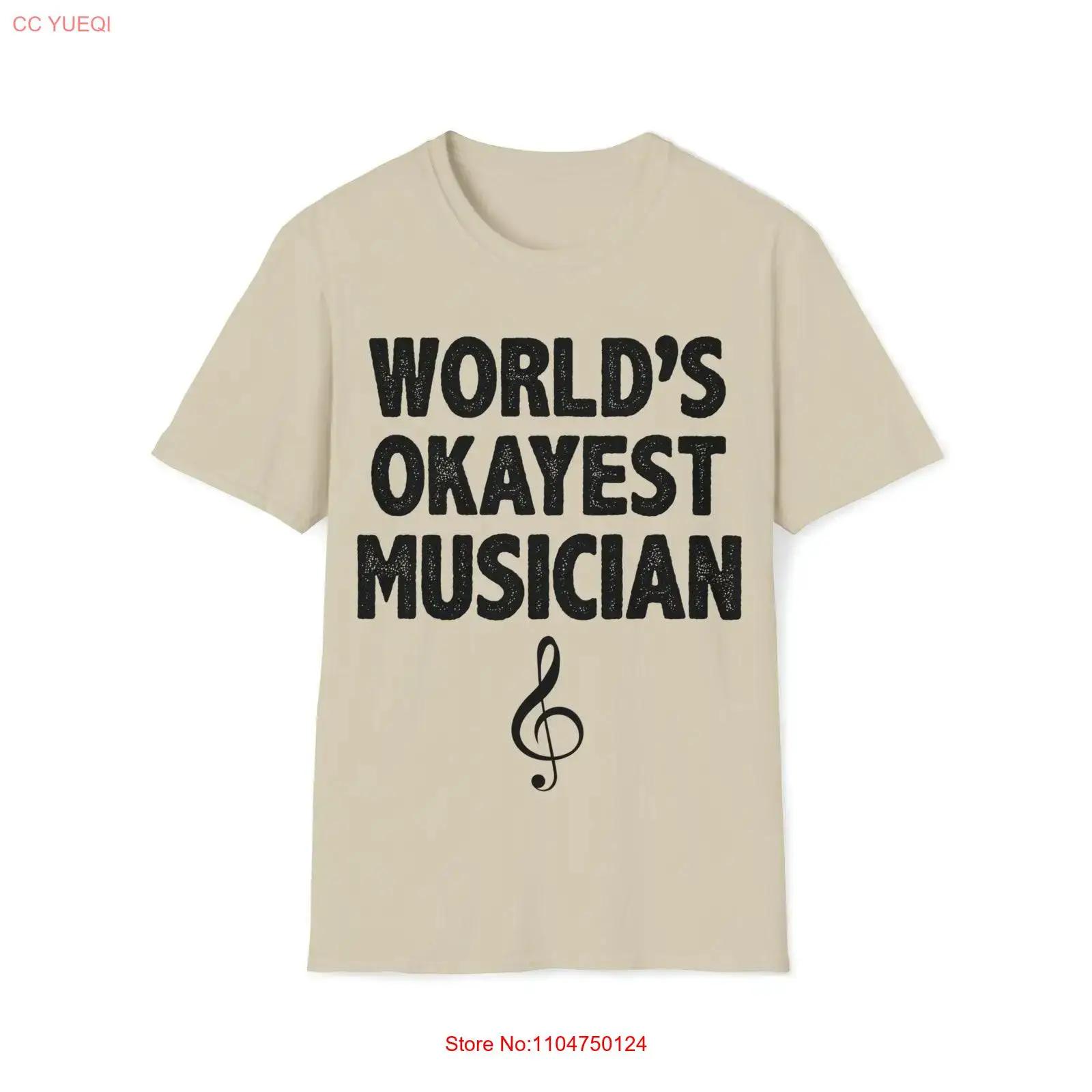 

Worlds okayest musician gift T Shirt vintage Washed Soft graphic Top For Everyday Wear Breathable streetwear Unisex fashion 5XL різнокольоровий