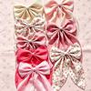 8Pcs Fabric Floral Print Bow Hair Clips Flower Ribbon Spring Clips  Women Hair Styling