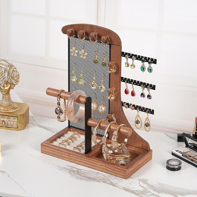 Jewelry Organizer Stand Earring Holder Display Pendants Bracelets Hanging Shelf Props Shopping Mall Dresser Storage Gift Rack