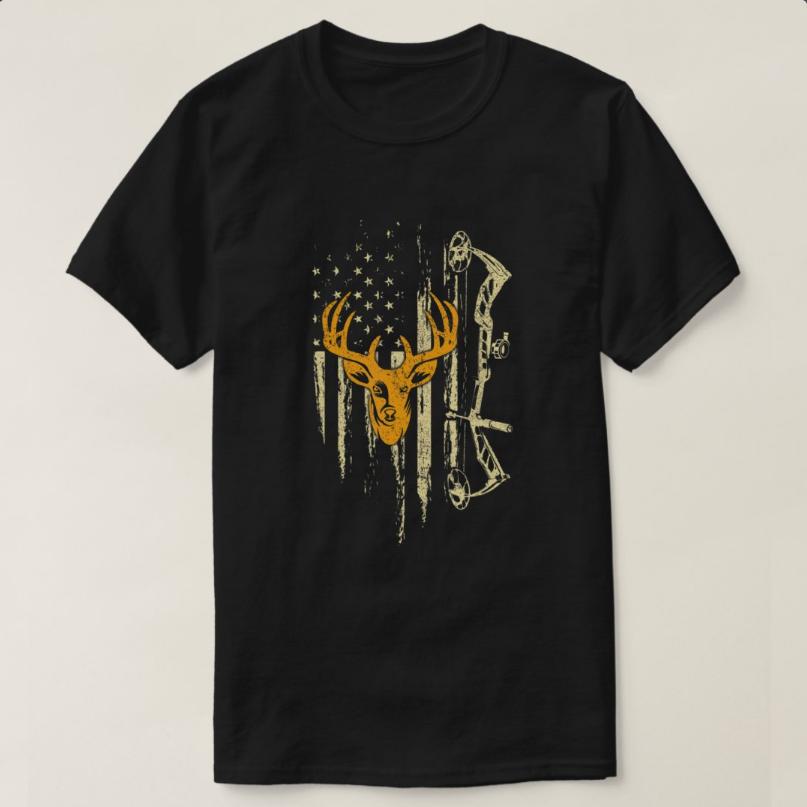 Camoflage American Flag Bowhunting Bow Archery Deer Hunting TShirt 100 Cotton ONeck Short Sleeve Summer Casual Mens Tshirt S