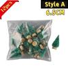 12Pcs Mini Christmas Desktop Miniature Pine Tree Micro Landscaping 4.5/6.5Cm Sisal Silk Cedar Tree Ornamen Navidad Xmas Decor