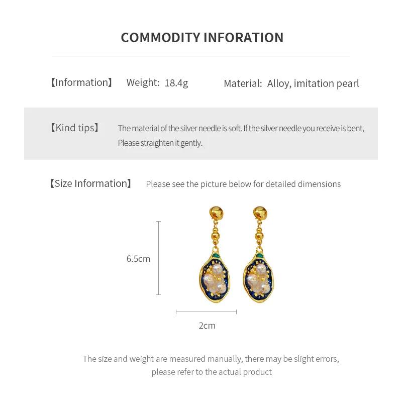 Vintage Pear Earrings for Women 2025 New in Fashion Oval Tassel Drop Earring High-end Retro Luxury Designer Zircon