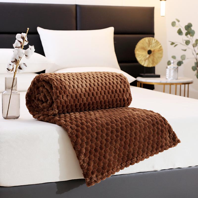 Golden Turtle Velvet Solid Color Flannel Blanket - Multifunctional Coral Fleece Cover, Single/Double.