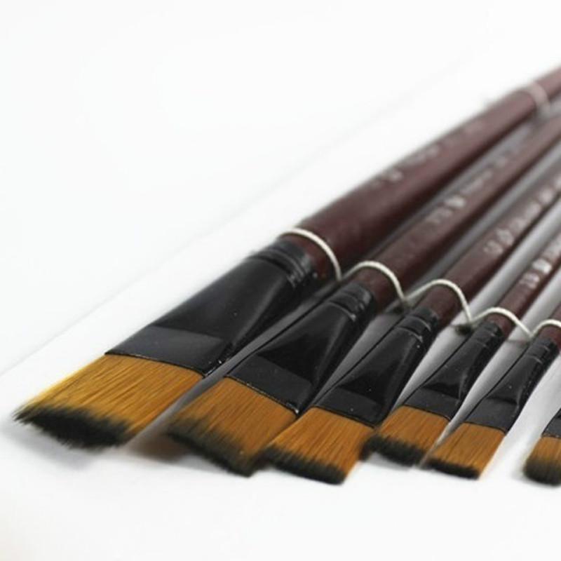 6pcs Multi Specification Nylon Brush Set, Oil Painting Watercolor Art Student Specific Painting Brush