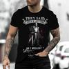 Retro Knights Templar Cross Print Unisex's T-shirts Summer Casual Loose Round- Neck Tee Shirt Sports Tees Oversized T Shirt For Unisex
