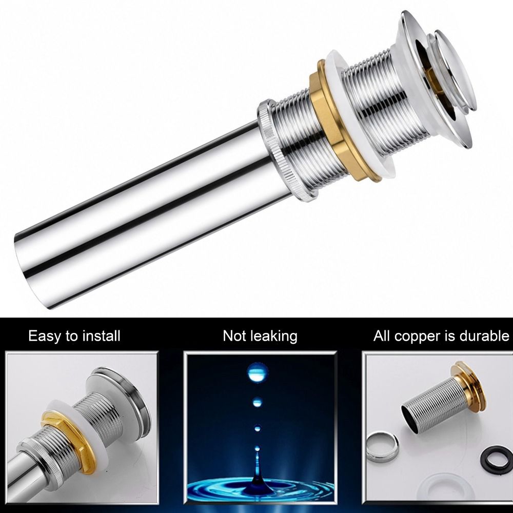 Electroplating Finish Basin Drain Plug Without Overflow Sink Drain Strainer Drainer Vanity Drain