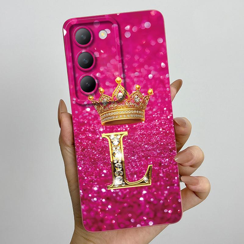 For Vivo V30 Lite 4G Case Crown Letter Soft Silicone Phone Case For Vivo V30 SE V40 SE Cover On Vivo Y100 T3 5G Shockproof Funda