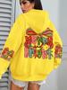 Women's Happy & Bright Cross Christmas Bow Pattern Hoodie - Comfortable for Autumn