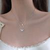 Hot Butterfly Double Layer Necklace Female Temperament Clavicle Chain
