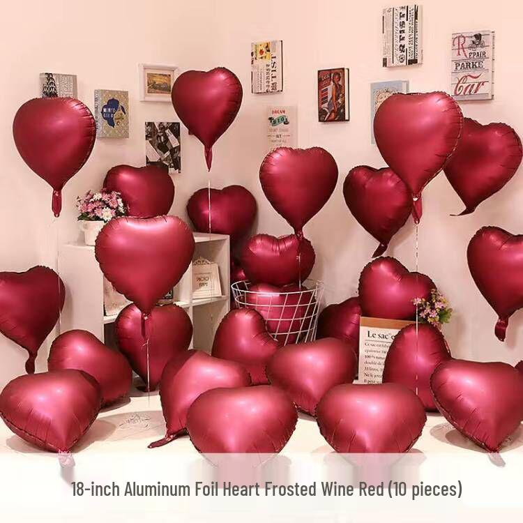 Heart-Shaped Foil Balloons for Birthday, Wedding, or Engagement Decor