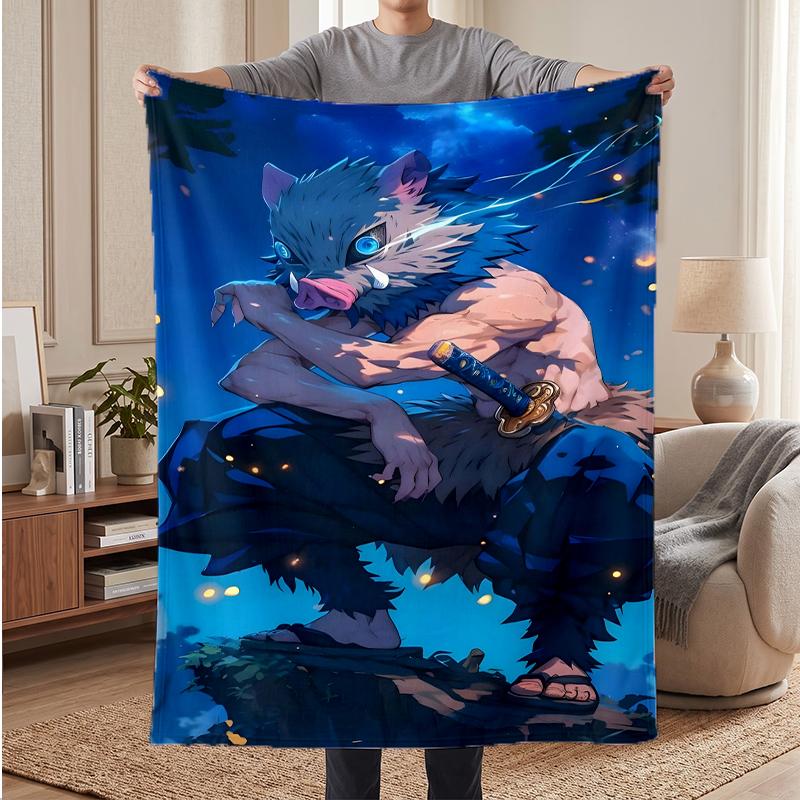 Demon Slayer Soft Warm Flannel Blankets Comfortable Blanket for Home Decoration Gifting