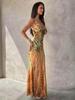V-neck Floral Spaghetti Strap Bodycon Dress for Women - Slim Fit, European & American Style 2026.